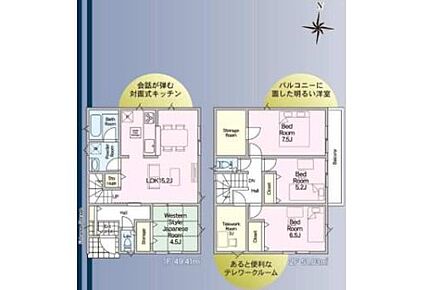 ◆お部屋すっきり全室収納付き♪
◆在宅ワークや書斎など多用途に使えるテレワークルーム
◆リビングに和室が隣接♪使い勝手の良い間取り
◆動きやすいまとまった水回り設計
◆冷暖房効率UP！全居室ペアガラス♪ 