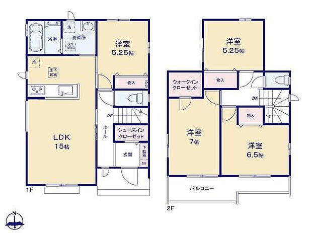 【4LDK】◆陽当たり良好♪南向きのワイドバルコニー
◆動きやすいまとまった水回り設計
◆全室収納付きでお部屋を広くお使いいただけます