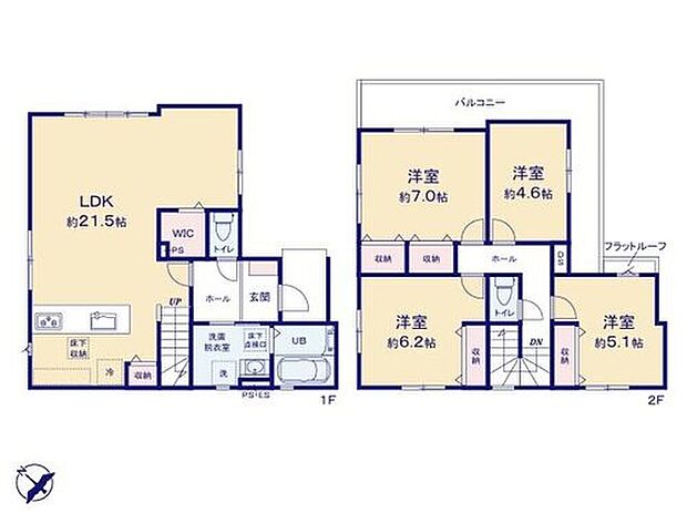 【4LDK】◆リビングが見渡せる対面キッチン♪食洗機標準装備
◆リビングの一部を居室に変更して間取りを5LDKに変更できます(工事有償)
◆明るいL字バルコニー♪
◆リビングにWICのある収納豊富な間取り