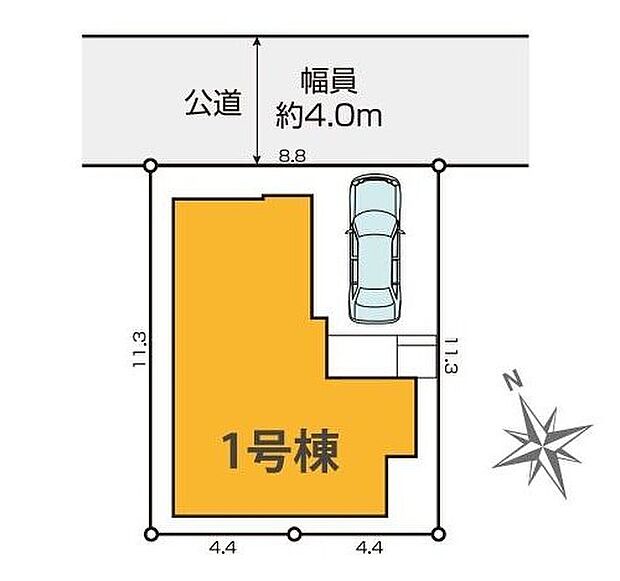 【全体区画図】◆東武伊勢崎線「越谷」駅まで徒歩18分、または自転車6分♪
◆宮本小学校まで徒歩4分◆宮本公園まで徒歩1分
◆車の往来が少ないため小さなお子様のいるご家庭も安心です♪