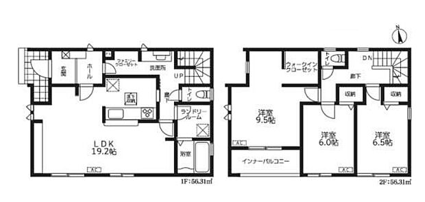 【3LDK】◆広くて明るい19.2帖のＬＤＫ♪ご家族そろってゆっくりお過ごしいただけます
◆家族みんなが動きやすい、回遊動線の間取り
◆全室収納付き♪主寝室にはＷＩＣなどお部屋を広くお使いいただけます
