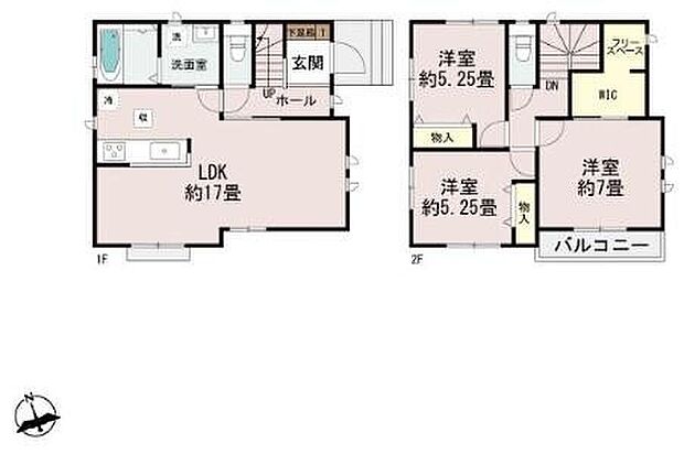 (A号棟)、価格2290万円、3LDK、土地面積108.81m2、建物面積86.94m2