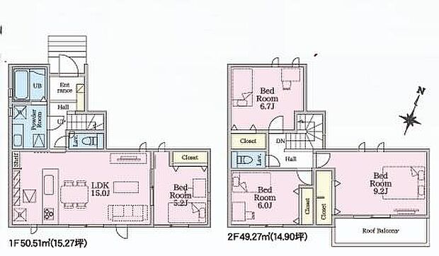 (1号棟)、価格2880万円、4LDK、土地面積130.22m2、建物面積99.78m2