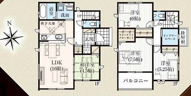 (1号棟)、価格3580万円、4LDK、土地面積198.13m2、建物面積105.16m2
