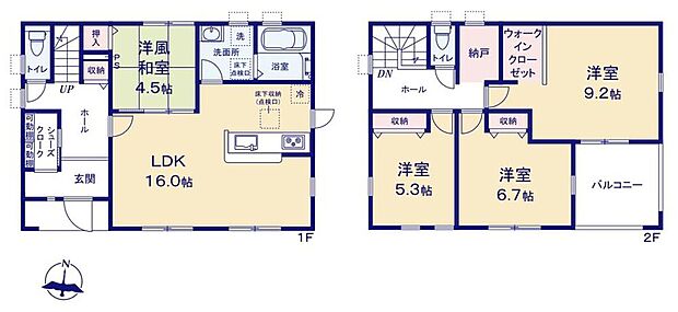 (1号棟)、価格2590万円、4LDK、土地面積202.4m2、建物面積113.85m2