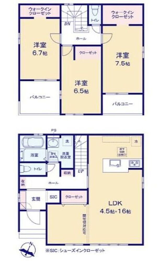 (1号棟)、価格2999万円、3LDK、土地面積206.4m2、建物面積105.16m2
