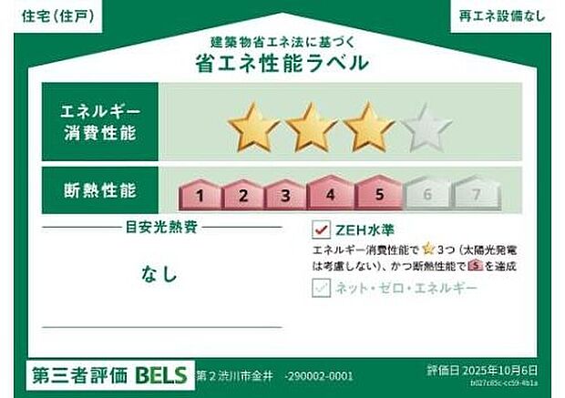 【【省エネ性能ラベル】】こちらの物件はZEH水準を満たした、省エネ性能に優れた物件です。　光熱費を抑えて暮らすことができるだけでなく、「熱の入りにくさ・逃げにくさ」という観点でも影響を受けにくい建物のため、長く快適にお過ごしいただけます♪　


