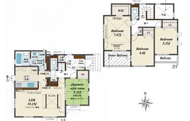 【4LDK】全室南向き♪
リビングの続き間にある和室スペースは来客用やお昼寝スペースにおすすめです!
