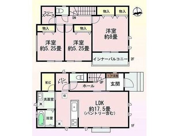 【4LDK+S】全室南向きの明るく開放的なLDK♪
パントリーやフリースペースなど大型収納も充実しています!