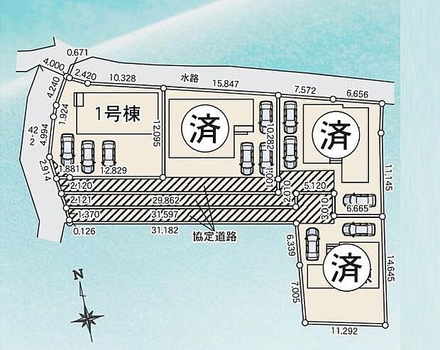 【全体区画図】◆◇カースペース3台分あり◇◆飯田グループホールディングスの物件は≪販売部門≫である当社にお任せください！お電話、メールでもお問い合わせをお待ちしております。