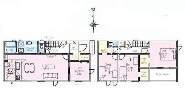 【4LDK】対面式キッチンからは、リビングにいるご家族の様子がうかがえます♪小さなお子様がいても安心ですね◎
あると嬉しいシューズクローク&WIC完備で居住空間がいつでもスッキリ☆
