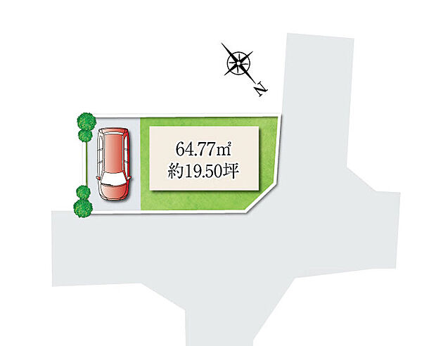【限定1区画】土地面積64.77m2
陽当たり・通風良好な角地♪