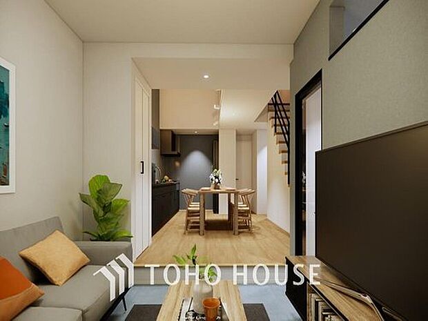 【リビング（パース）※夜バージョン】毎日過ごす場所だからこそ、飽きのこないデザインが大事。本当に欲しい【寛げる空間】を実感して頂けます。