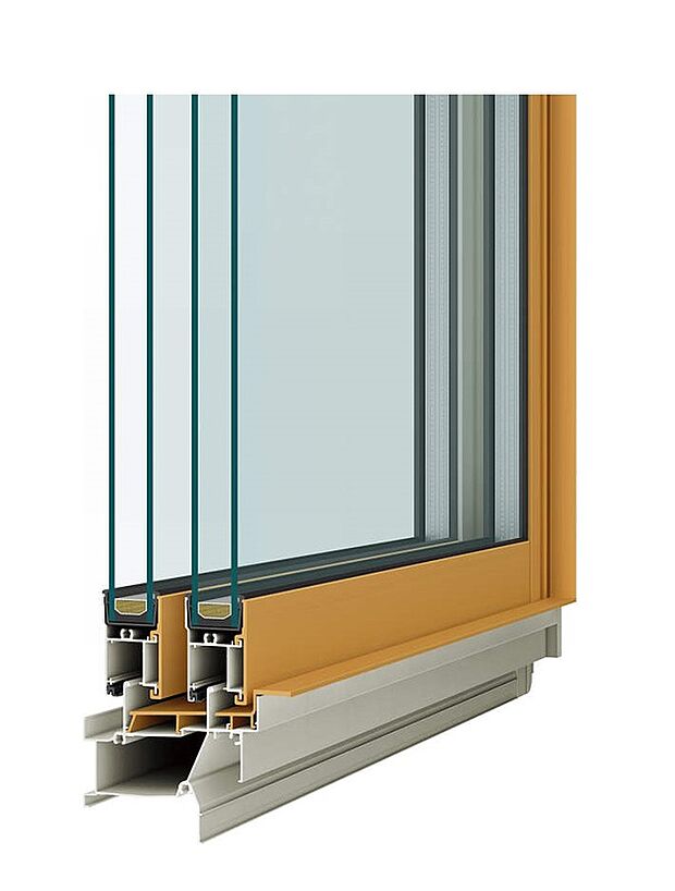 【Low-E複層ガラス】室外側ガラスLow-E金属膜でコーティングし、太陽の熱線を約60%カット。冷房効果を高め、西日対策や紫外線による室内の色あせ防止になります。
※メーカーは当社指定