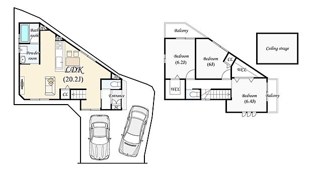 ■建物1924万円（91.05ｍ2）
キッチン・洗面・浴室の３点間の距離が近い、家事ラク動線！時短になりますね！