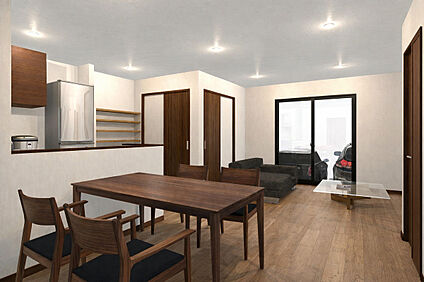 1号地内観イメージパース/LDK 18.25帖