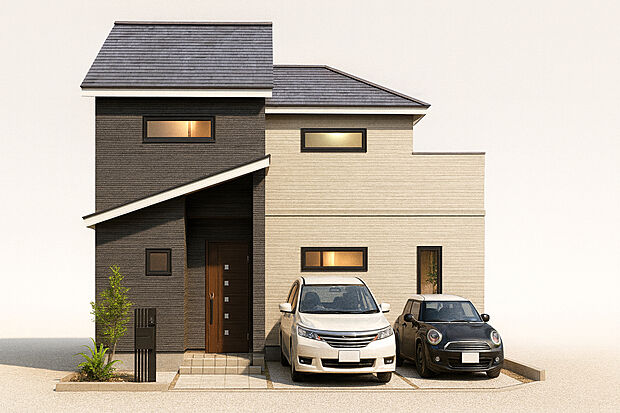 【１２号地イメージパース】
風通し良好なスッキリ角地！土地３０坪＆前道６ｍ＆間口６ｍ超×１２ｍ超！BBQや植栽などが楽しめるお庭が付いたゆったり３LDK！駐車２台可能！