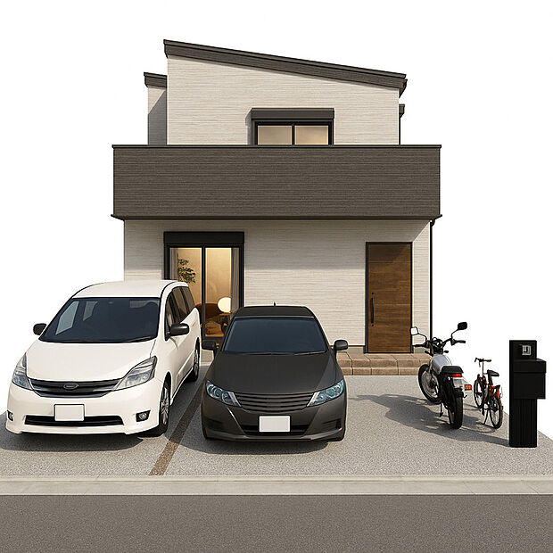 【【外観】※2号地イメージパース】「初めまして!」が集まる分譲地。たくさんの子供たちが年齢を問わずに、仲良く一緒に成長できるのは大型分譲地の特徴ですね。