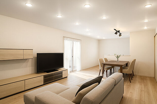 【【イメージパース】】ご家族みんながゆったりくつろげる、会話がはずむ開放的なＬＤＫ！