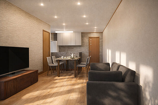 【【リビング】※新築参考プランイメージパース】居心地の良いリビングで、自然とご家族も集まります!