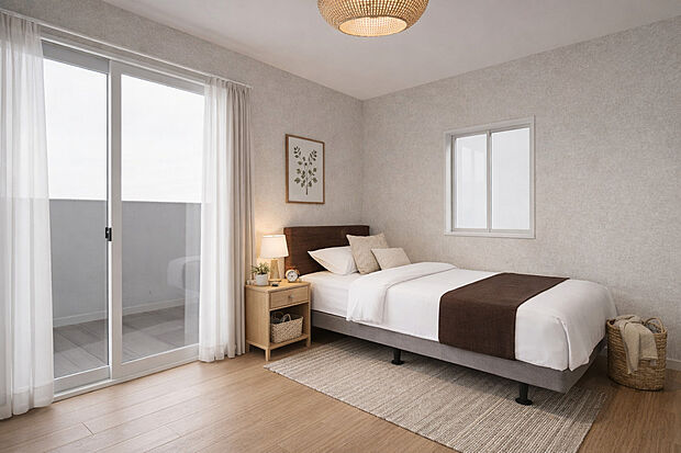 【【洋室:6帖】イメージパース】お持ちの家具の配置を考えると洋室のお部屋が暮らしやすいという方に。こだわりの家具やインテリアもしっくり収まります!