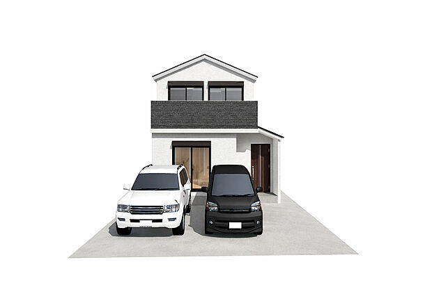 【【イメージパース】※新築参考プランB】間取り図を基に作成したイメージパース図です。外構など、ご要望ございましたらお客様に合わせて作成いたします