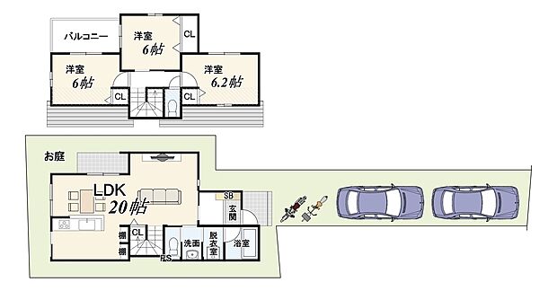 【【2号地|新築参考プラン】】建物価格2029万円|建物面積:88.15m2