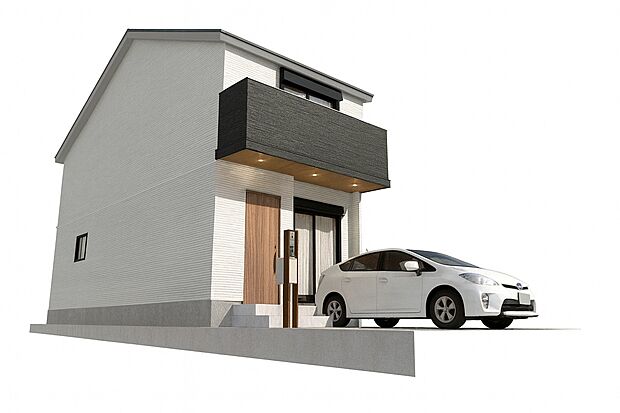 【【新築参考Bプラン：外観パース図】】「こんなお家に住みたい！」を可視化。お客様のご希望の間取りでパースの作成も可能です。※（イメージパース図のため、実際の色味や材質とは異なる場合がございます）