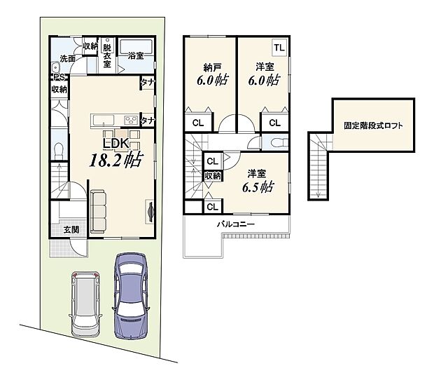 【【新築参考プラン】】土地2600万円　建物1829万円　設計監理費用170万円（税込）、外構費120万円（税込）別途要　建物面積88.07m2