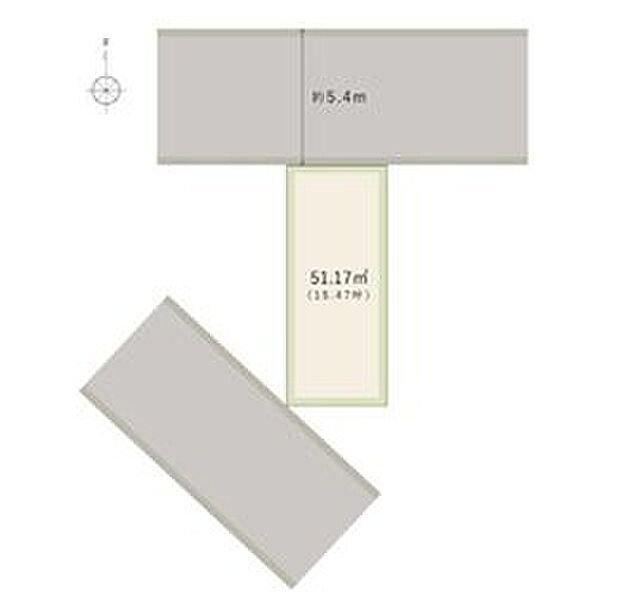 【区画図】
自由設計対応の限定1区画!前面道路は幅員約5.4m。車の入出庫もスムーズに行えそうです。周辺環境と併せて、ぜひ現地をご見学ください。