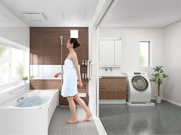 【【システムバス/RELAXIA】】≪Takara standard製≫
ホーロークリーン浴室パネル、
浴室暖房乾燥機、安心ハンドバー、
濡れても滑りにくいFRPフロア