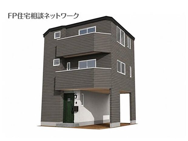 A号棟完成予想図:車好きも嬉しいビルトインガレージのある住宅。カーポート替わりに雨風から大切なお車を守り、お荷物の出し入れもゆっくり濡れずに行えます。