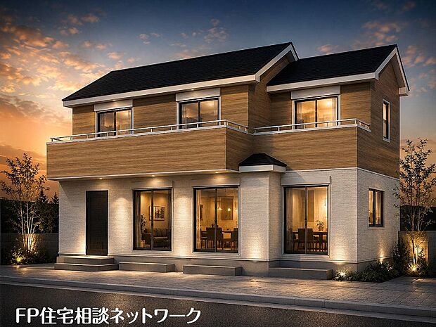 完成予想イメージ:閑静な住宅地で子育て家族にピッタリ。毎日のお散歩も快適な緑に恵まれたエリアで、自然に包まれた穏やかな暮らしを実現するための、ゆとりある住環境が整っています。