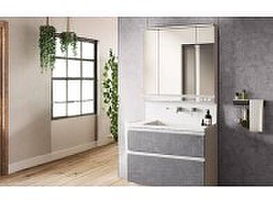 【内観】建物価格2000万円（税込）建物面積面積100m2 　Basin 毎日の身支度が少し丁寧になる洗面台　TOTO ELICIO