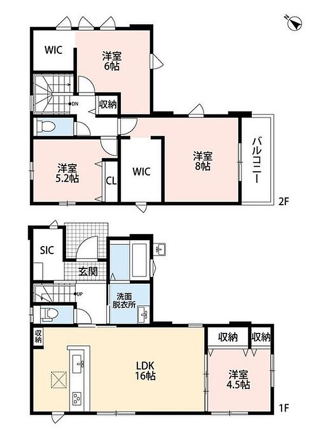 4LDK、土地面積138.35m2、建物面積103.92m2 4LDK。南西向き☆
広々としたシューズクローク&パントリー&2ウォークインクローゼットなど収納充実の間取り。南東バルコニー