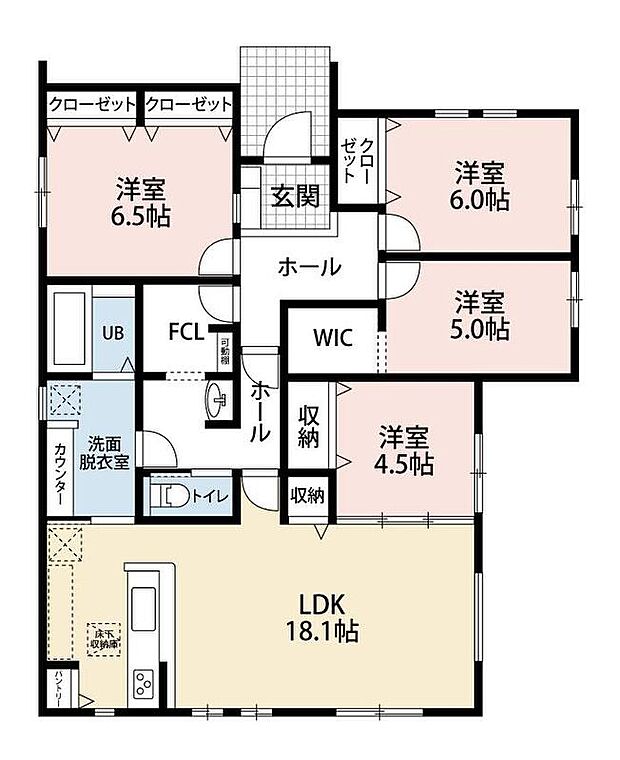 (1号棟)4LDK、土地面積331.32m2、建物面積102.27m2