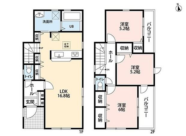 (1号棟)、価格3780万円、3LDK、土地面積136.46m2、建物面積81.8m2
