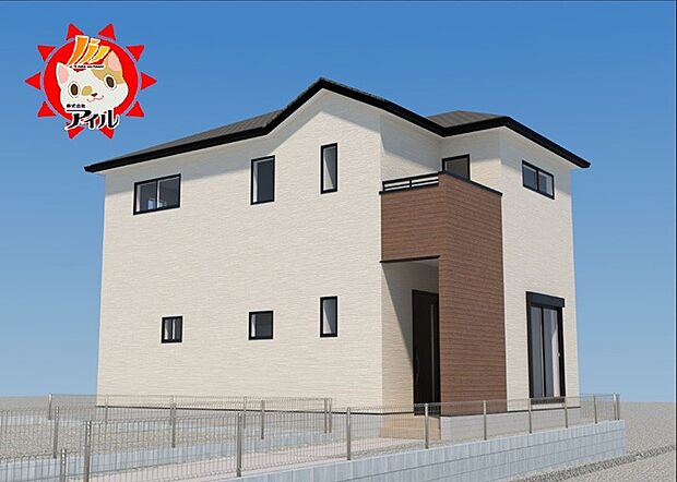 【完成予想図(外観)】完成予想外観パース(2号棟)