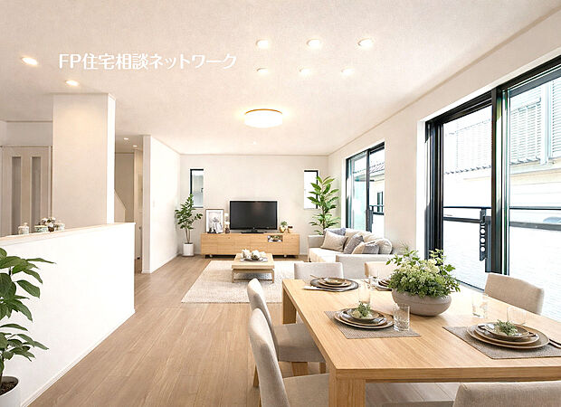 リビング～本画像はAIがCGで家具作成しており、実際の現地に家具は設置されておりません。また、販売価格に家具等は含まれておりません。～2号棟