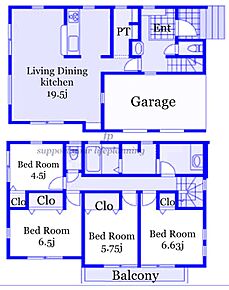 南面バルコニー　ビルトインガレージ　パントリー付キッチン　脱衣所と洗面室セパレート　南面3室 