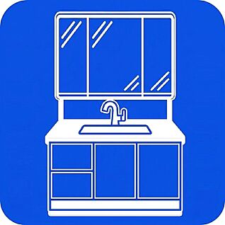 三面鏡仕様の洗面化粧台