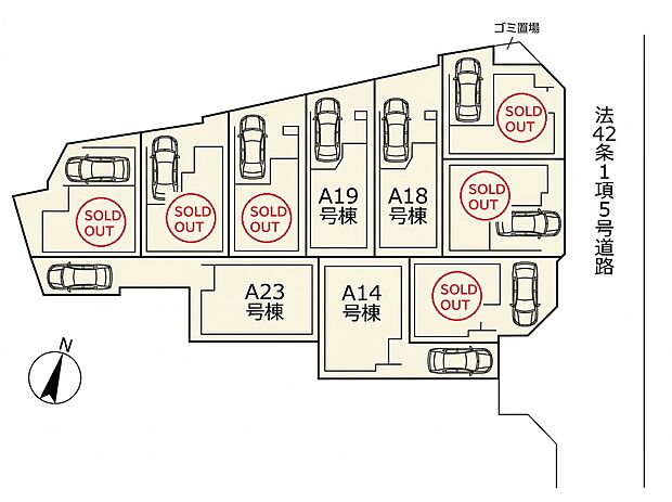 【【全体区画図】】柔らかな風と豊かな緑に包まれた落ち着きある閑静な住宅街に、全10棟の邸宅が誕生。コンビニやスーパー、教育施設も徒歩10分圏内にあり、ファミリーに快適な住エリアです。
