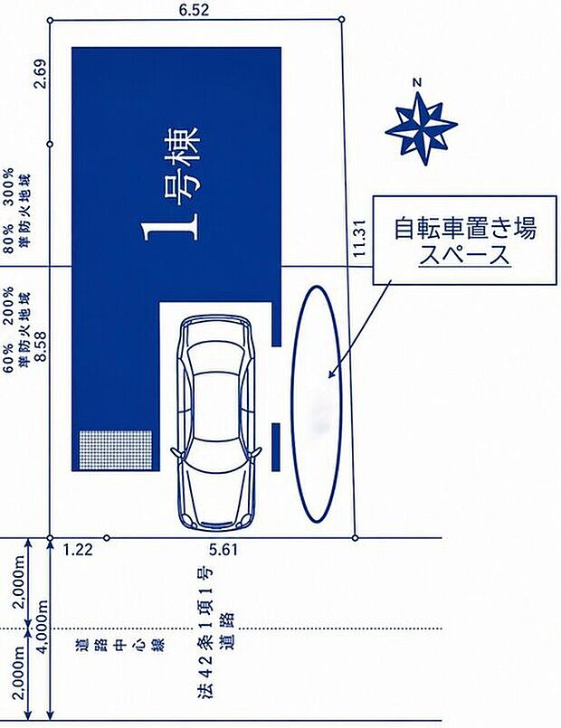 【区画図】生活利便性と穏やかな住宅街の雰囲気が心地よく共存するエリア。商店街やスーパーが徒歩圏内に揃い、日々の買い物が軽やかにこなせる便利さがあります。