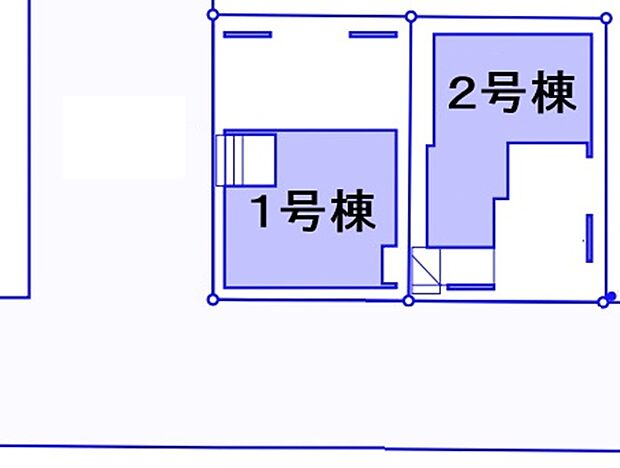 【【全体区画図】】 北東側5.9m、北西側4.8mの公道に面している平坦地。ベビーカーや自転車の通行も快適ですね。