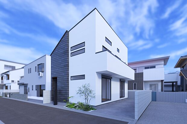 【外観完成予想図】
ホワイトを基調とした清潔感のある外観は緑豊かな現地と馴染み、落ち着いた毎日をお過ごし頂けます♪