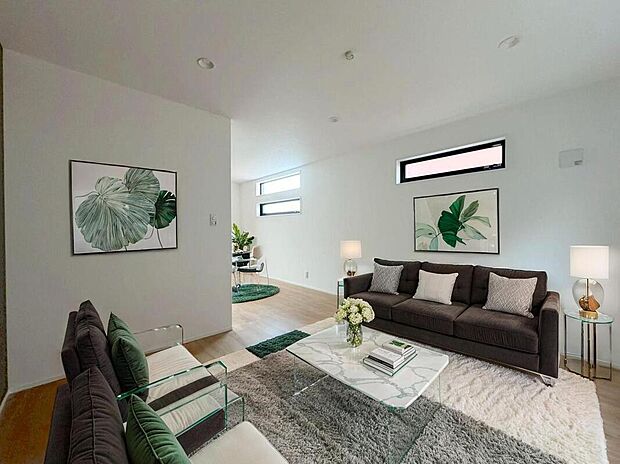 【D号棟ＬＤＫ】ゆったり約１７．９帖のＬＤＫ♪家具はCGです♪