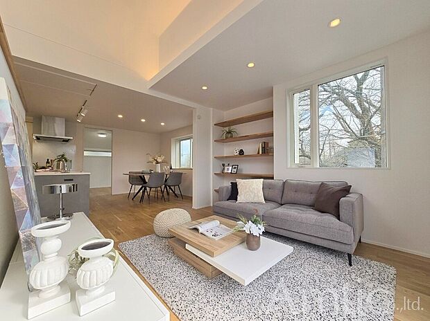 【LDK施工例】■モデルハウスのご案内や、ショールームにてキッチン等水回り設備や、フローリング等の建材や外壁材の実物をご覧頂けます
■お気軽にお問合せ下さい
