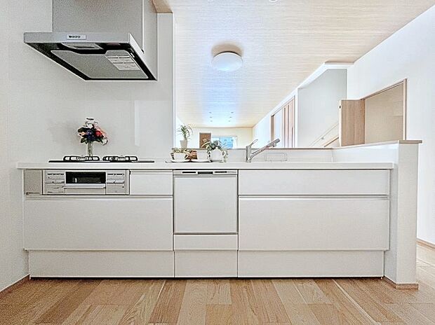 食洗機・浄水器・３ツ口コンロなどデザイン性も機能性も兼ね備えたシステムキッチン！