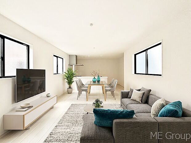 落ち着いた雰囲気のLDKは家族みんなの快適空間※家具はCGです