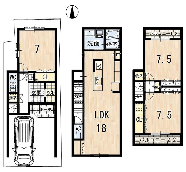 【ゼロホーム建築プラン例】建物価格2,950万円　建延面積96.87ｍ2